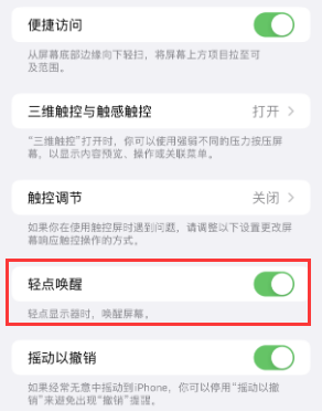 岚皋苹果授权维修站分享iPhone轻点无法唤醒怎么办 